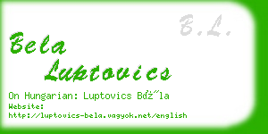bela luptovics business card